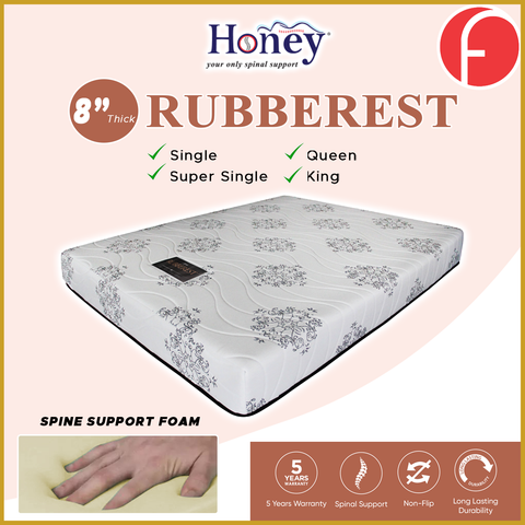 Image of Honey Rubberest 8" Mattress Latex Spine Support Foam - All Sizes Available