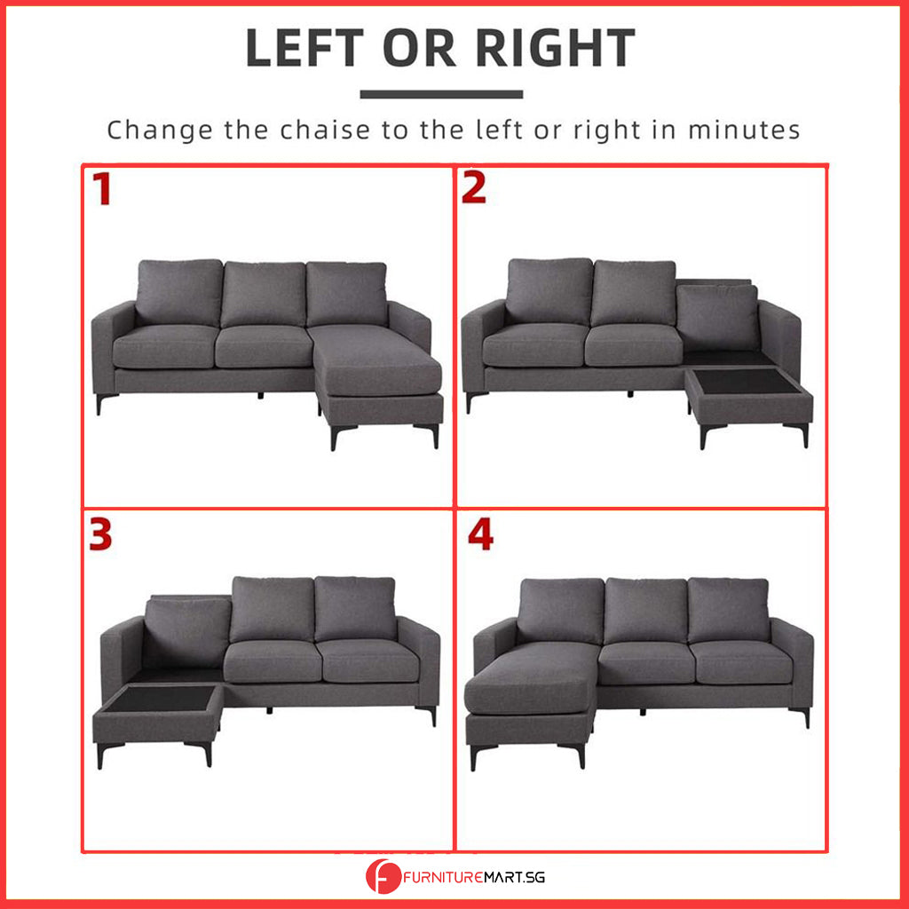 Alyssa Series Fabric 1/2/3/ L-Shape Sofa w/ Pet-Friendly Option