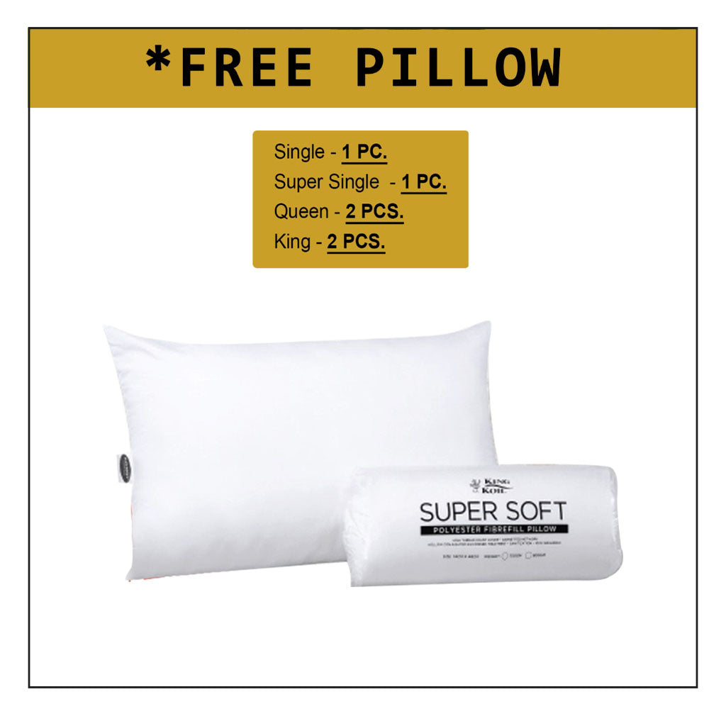King Koil Mystic Topaz 12" Mattress Chiropractic Coil - Bundle w/ Pillow - All Sizes
