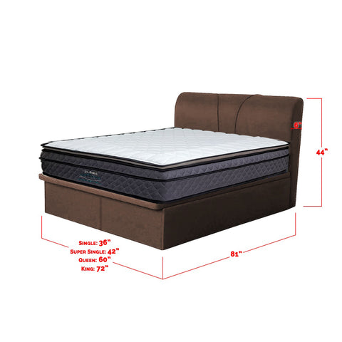 Image of Katrina Storage Bed Frame SBD16 + 9" Bonnell Spring/ 11.5" Back Therapy Mattress Package