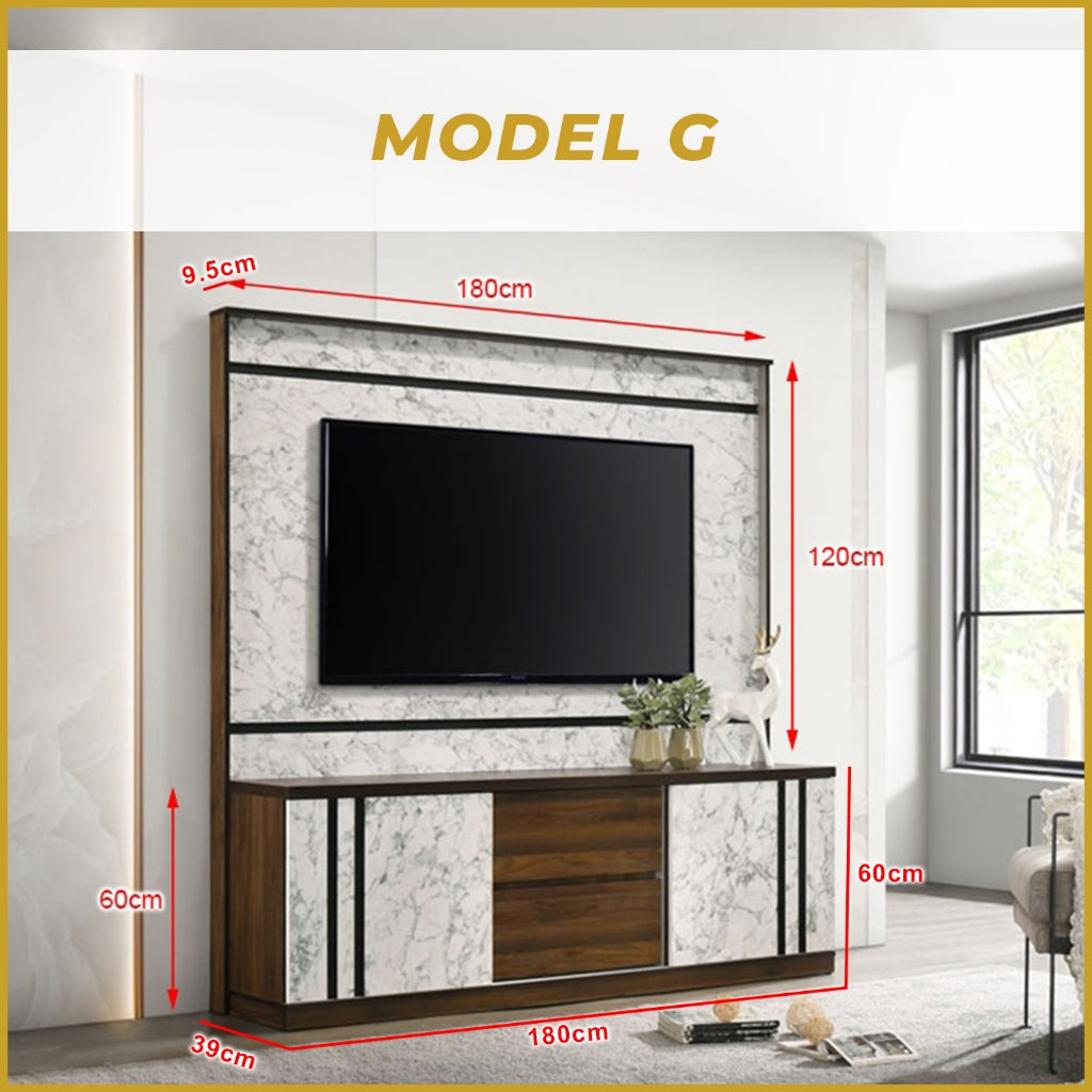 Dew Series Living Room TV Console with LED Backlight in 7 Design
