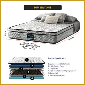 Honey Spinal Plus 10" Anti-Static Posture Support Spring Mattress - All Sizes Available