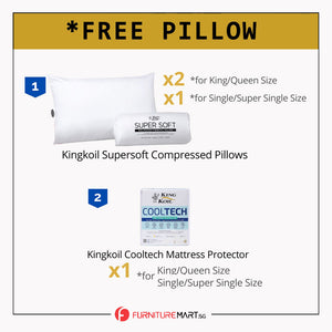King Koil Simplicity FIRM 12" Mattress Flax Linen Collection - w/ Pillow