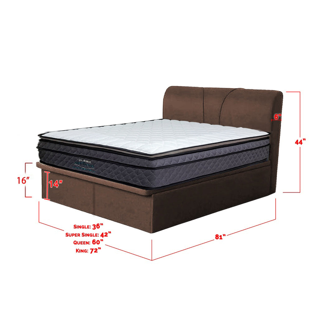 Katrina Storage Bed Frame SBD16 + 9" Bonnell Spring/ 11.5" Back Therapy Mattress Package