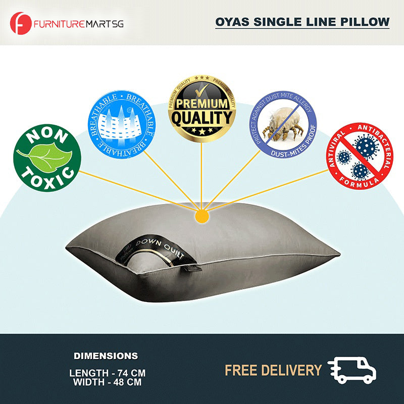 OYAS Single Line Pillow Hilton Hotel Grade 1000g