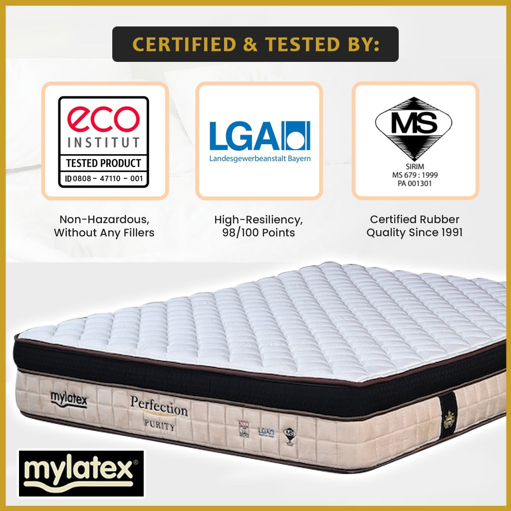 MyLatex PURITY 11" Mattress Natural Latex, Memory Foam, Nano Silver Cover - All Size