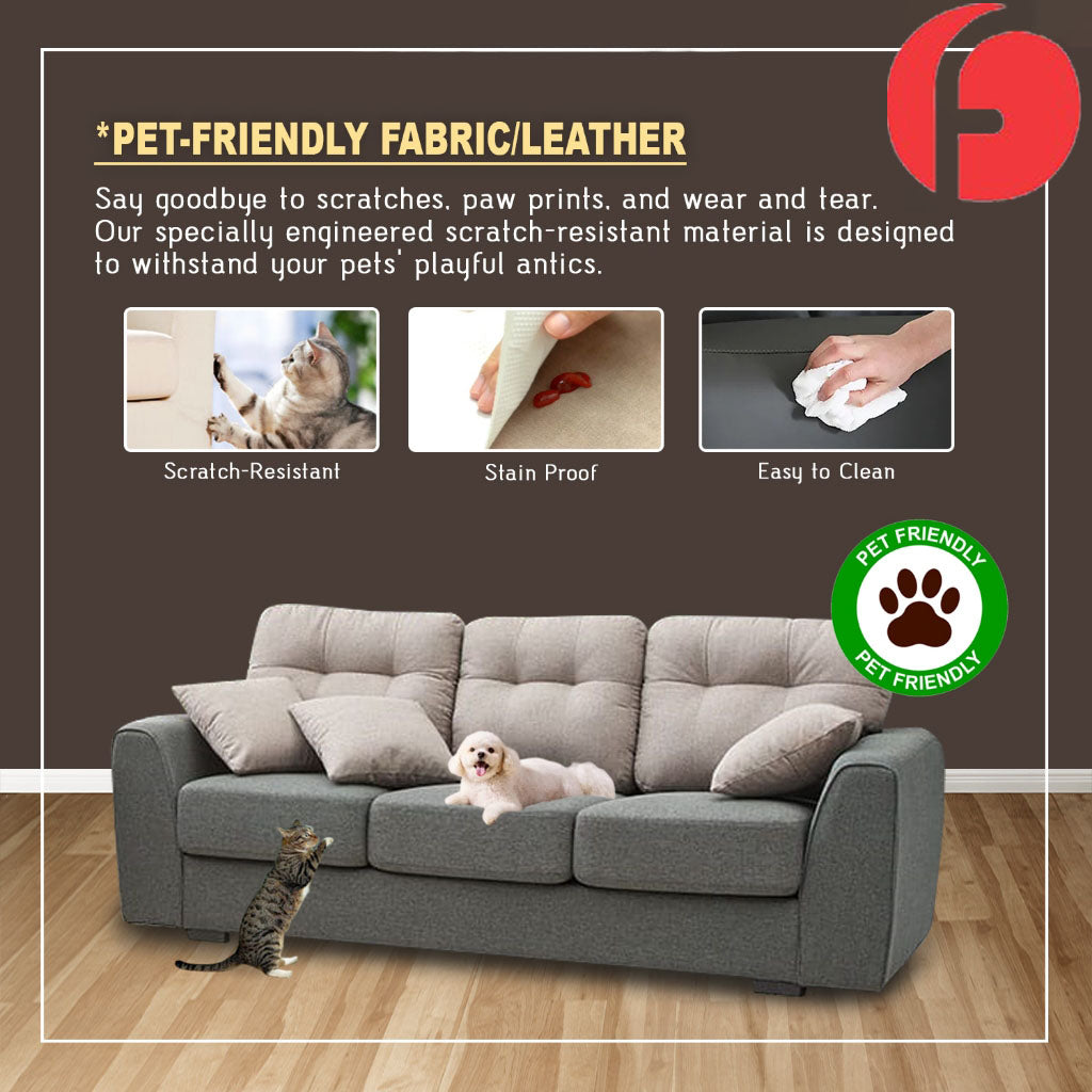 Shante 1/2/3 Seater Sofa with Pet-Friendly Option - 48 Colours Available