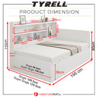 Tyrell Storage Bed / Fully Laminated Eco Board in 4 Colour - w/ Mattress Option