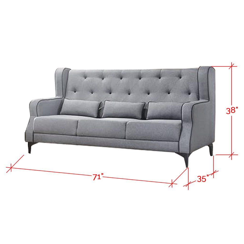 Elizabeth 1/2/3 Seater Mid Century High Back Fabric Sofa Set In 4 Colors