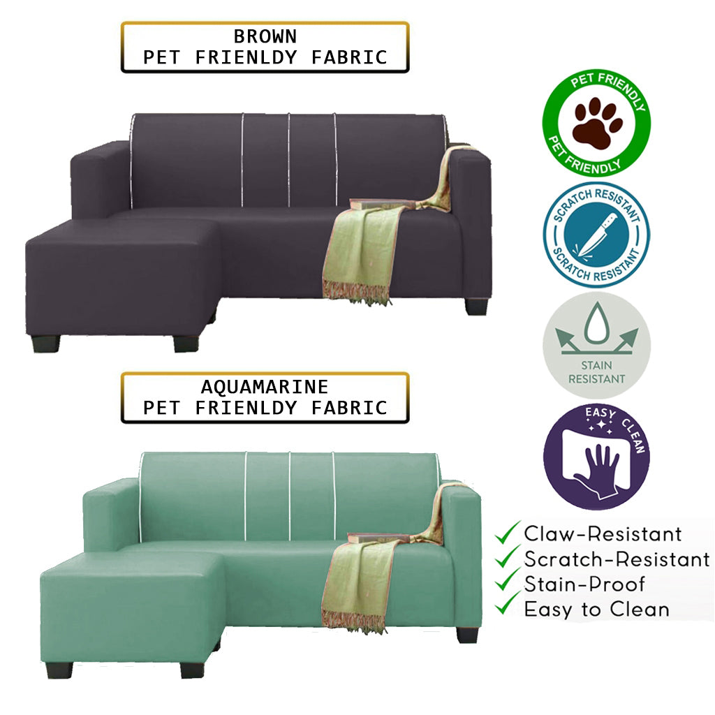 James Series Leather/Pet-Friendly Fabric 3 Seater Sofa With Ottoman In 10 Colours
