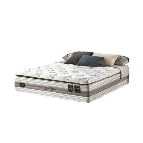 Image of Honey Diamond Silk 14" 7-Zone Pocket Spring Mattress FREE TOPPER & PILLOW  -All Sizes