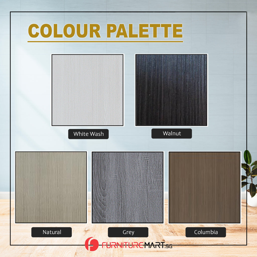 Gwen Series 4/5/6FT 2-Door Sliding Door Wardrobe in 5 Colours in 3 Design