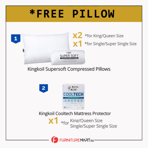 Image of King Koil Simplicity GENTLE 12.6" Mattress Flax Linen Collection - w/ Pillow