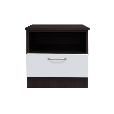 Image of Cocon Premium Bedside Table 1-Drawer Full Laminated Back Panel in 6 Colours