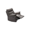 Robert 1-Seater Premium Half Leather Recliner Sofa Set Modern Minimalist in Brown
