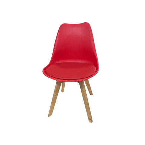 Image of Tucker Faux Leather Dining Chair In Red