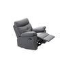 Robert 1-Seater Premium Half Leather Recliner Sofa Set Modern Minimalist in Grey