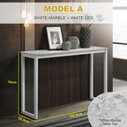 KRITY Series A Console Marble Table Top Side Display Table in White