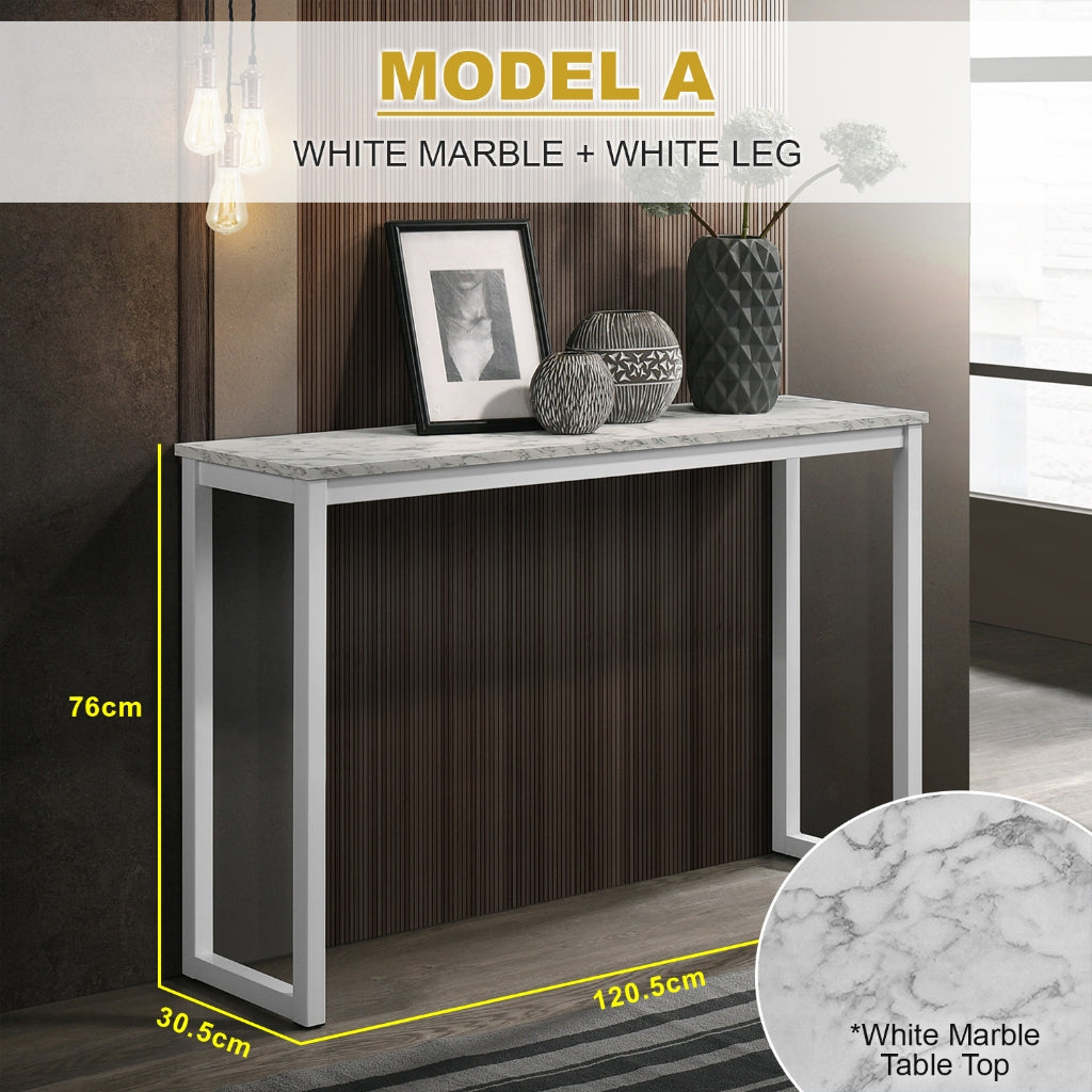 KRITY Series A Console Marble Table Top Side Display Table in White