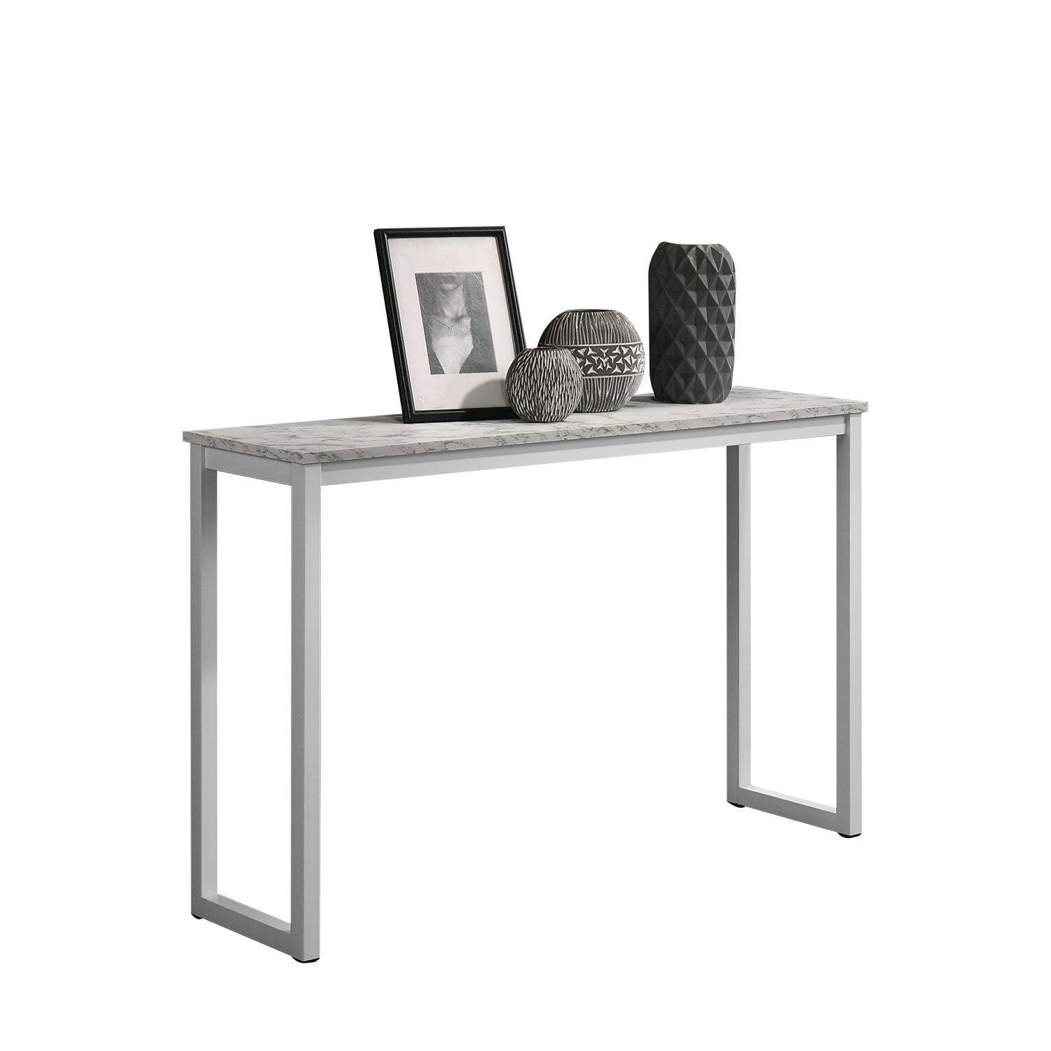 KRITY Series A Console Marble Table Top Side Display Table in White