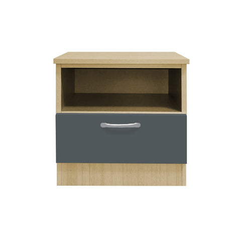 Image of Cocon Premium Bedside Table 1-Drawer Full Laminated Back Panel in 6 Colours