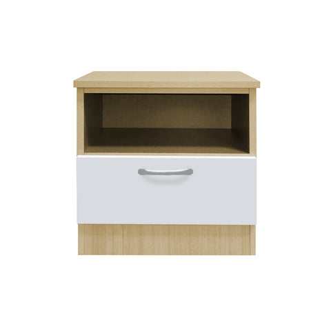 Image of Cocon Premium Bedside Table 1-Drawer Full Laminated Back Panel in 6 Colours