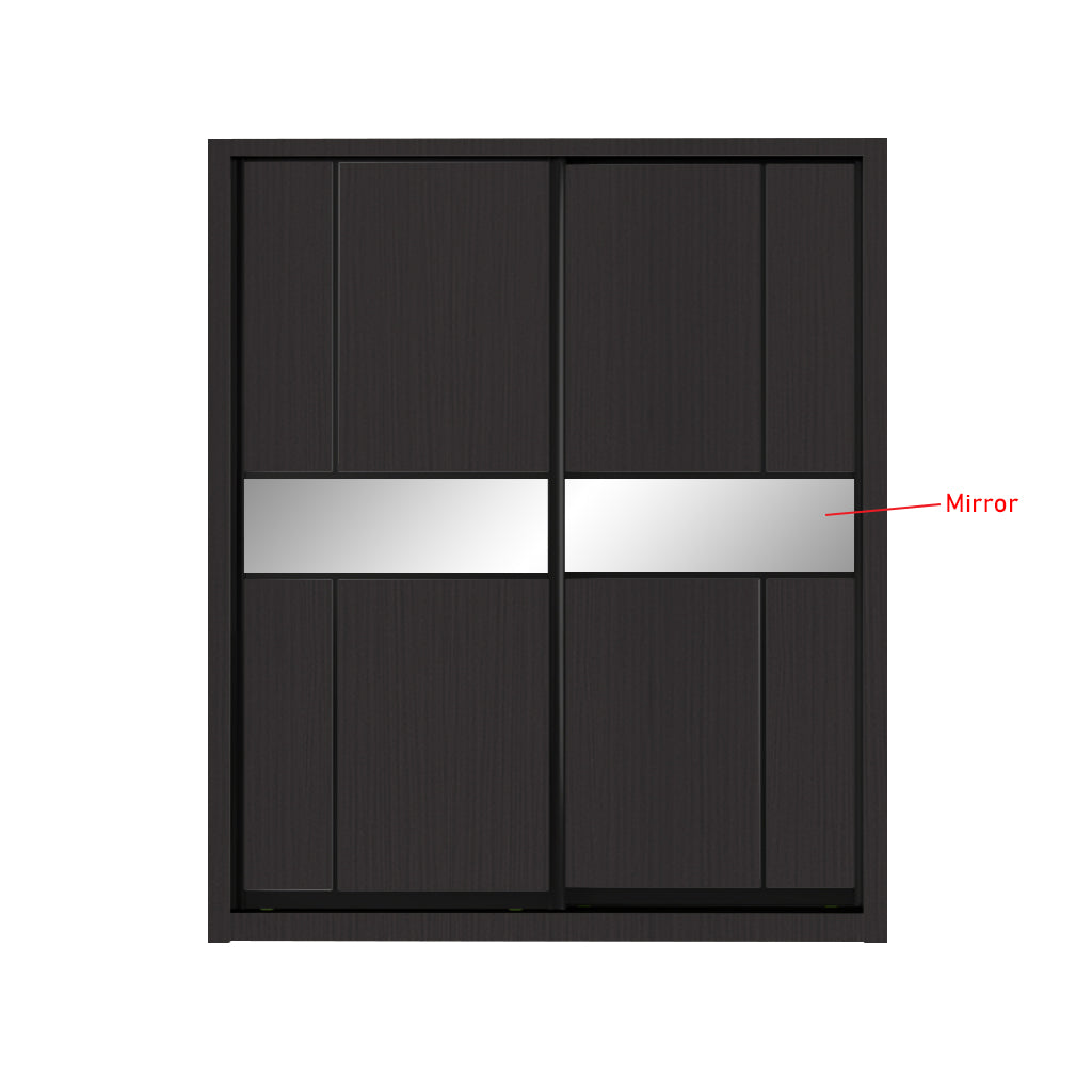 Kenzo Series 29 5ft Sliding Glass And Mirror Door Wardrobe