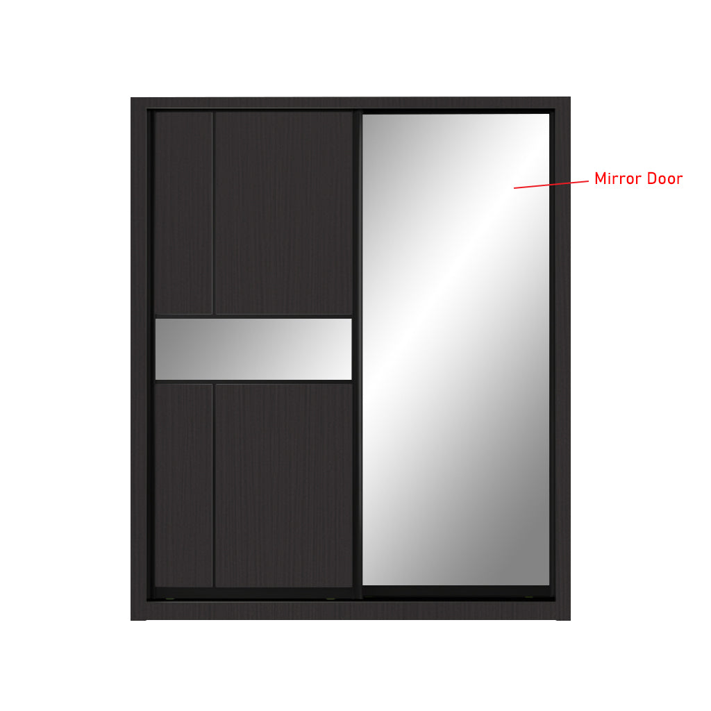 Kenzo Series 31 5ft Sliding Glass And Mirror Door Wardrobe