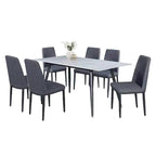 Elba 1+4/1+6 Dining Set Table with Chair Ceramic Table Top with Metal Legs