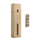 Zarya Series 1 Tall 4 Door Wardrobe with Top Cabinet In Natural Oak Colour