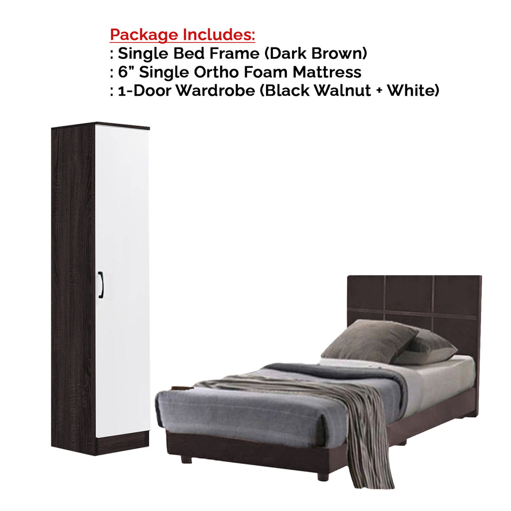 Toluca Bedroom Set Series 10 Includes Wardrobe/Bed Frame/Mattress In Single And Super Single Size.Free Installation