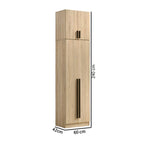 Zarya Series 1 Tall 4 Door Wardrobe with Top Cabinet In Natural Oak Colour