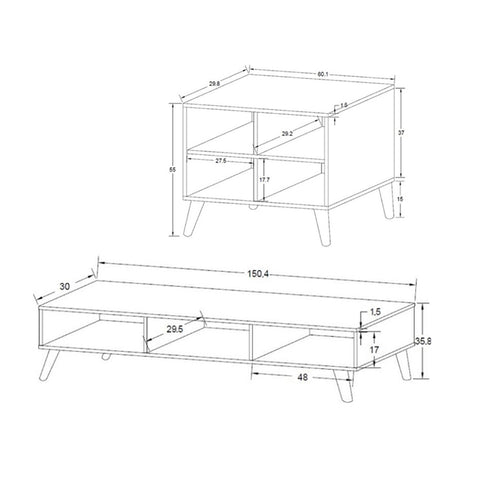 Image of Duisburg Series 1 Wood TV Console Cabinet In White Colour