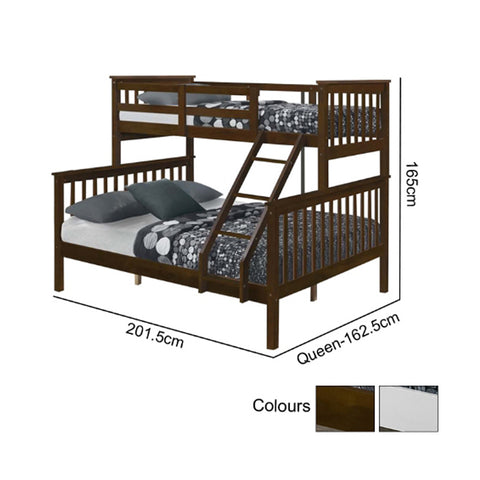 Image of Stella Series 1 Solid Rubber Wood Bunk Bed with Pull-Out Add On Option