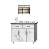 Bally Series Kitchen Cabinet Ceramic Tile Top in Marble White Colour - Model A23