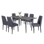 Elba 1+4/1+6 Dining Set Table with Chair Ceramic Table Top with Metal Legs