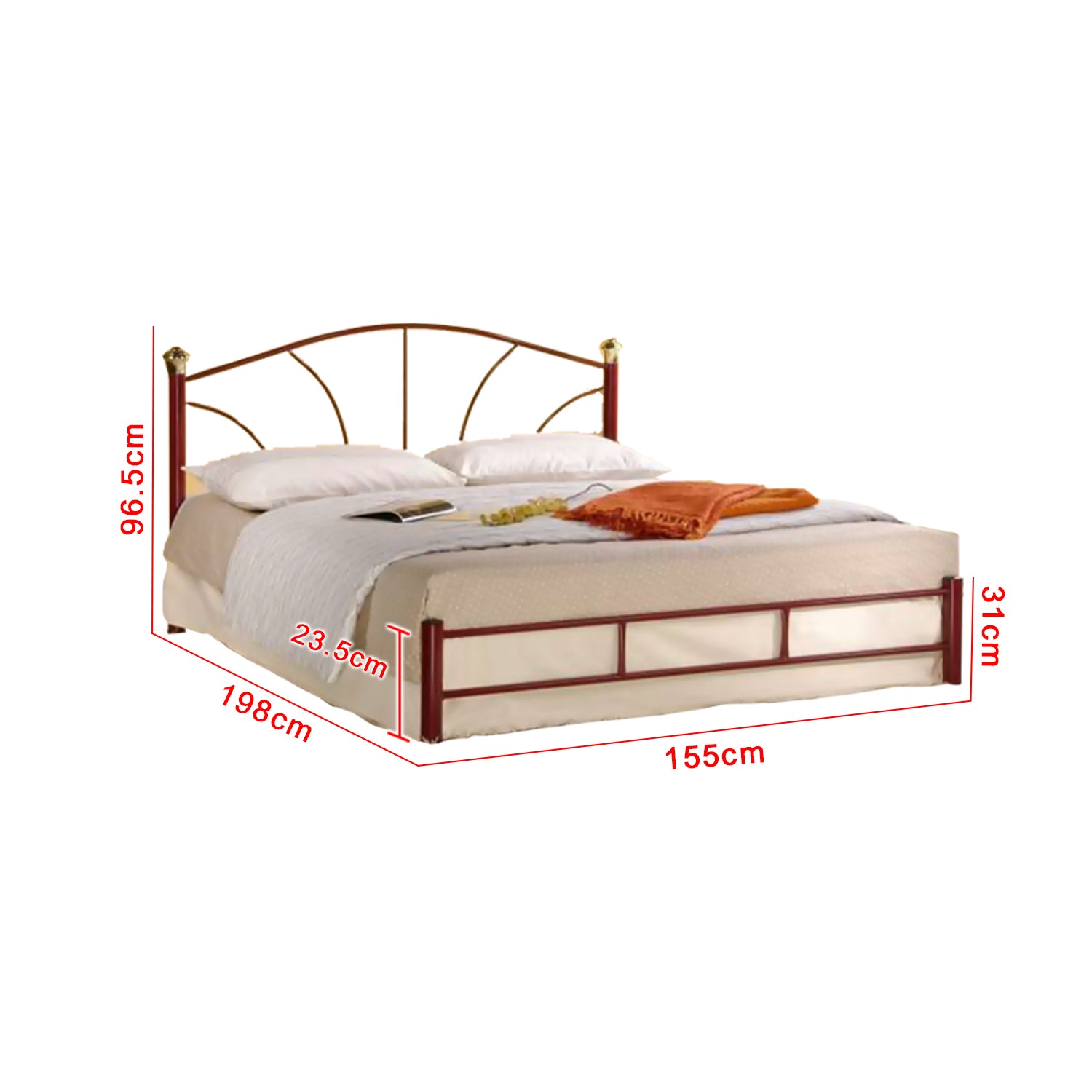 Julie Series 1 Queen Metal Bed Frame Collection w/ Optional Mattress Add On