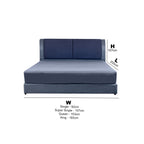 Rinoa Series 1 Woven Fabric Divan Bed Frame in Dark Navy with Grey Colour - All Sizes Available