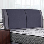 Rinoa Series 1 Woven Fabric Divan Bed Frame in Dark Navy with Grey Colour - All Sizes Available