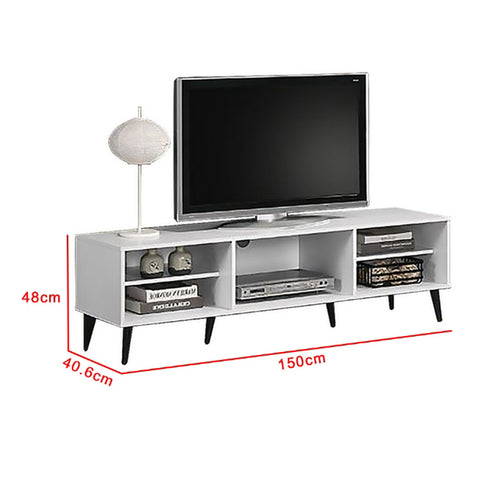 Image of Duisburg Series 6 Wood TV Console Cabinet In White Colour