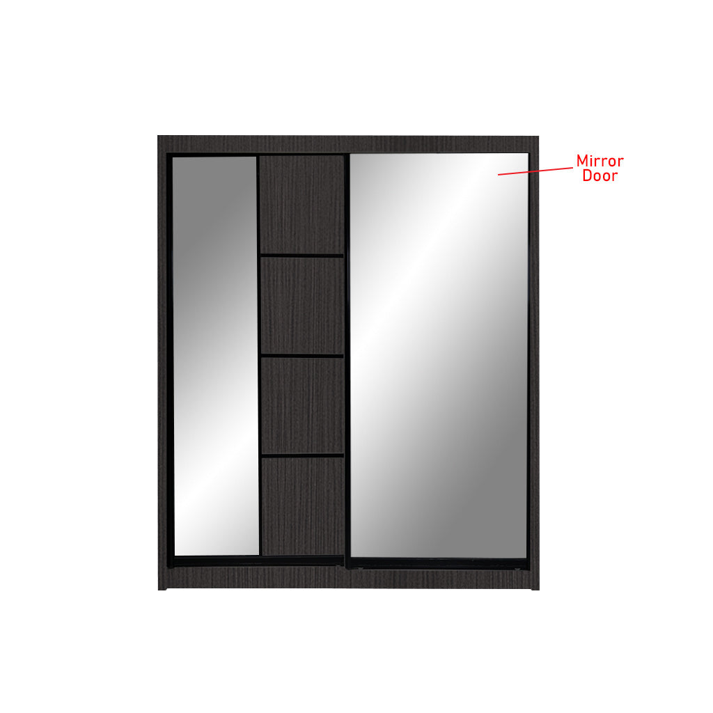 Kenzo Series 23 5ft Sliding Glass And Mirror Door Wardrobe