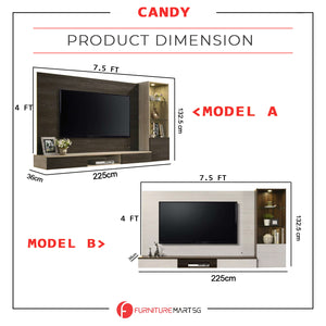 Candy Series Living Room TV Console with LED Backlight in 2 Design