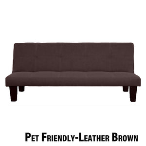 Sofia 6 Feet Leather Sofa Bed In 4 Colours