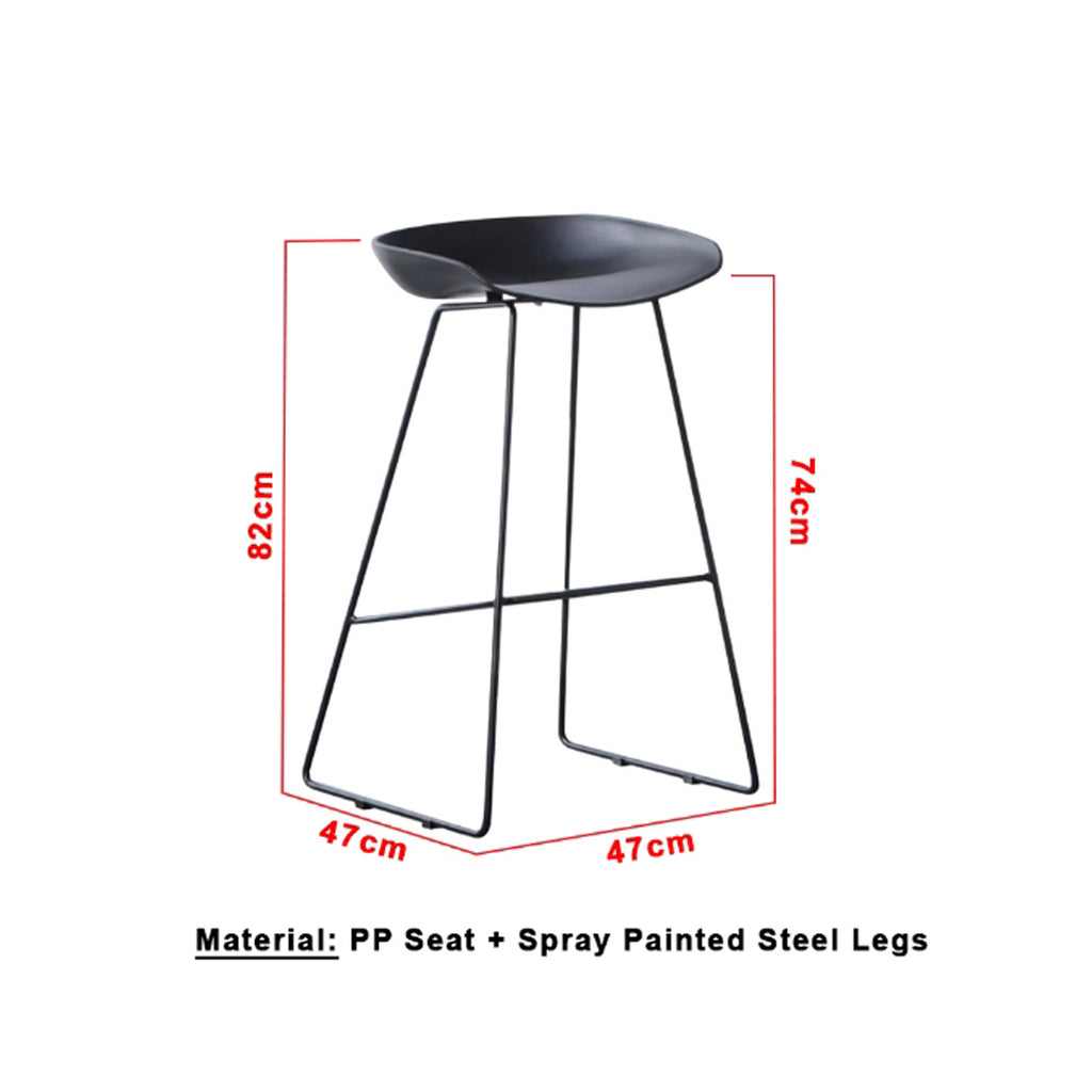 Hendrix Series 1 High Island Chair Bar Stool Chair Steel Legs