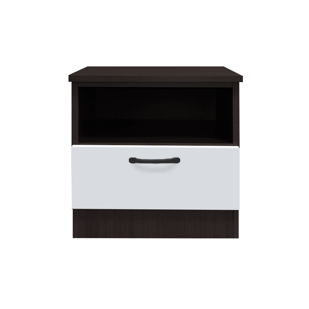 Bary Premium Bedside Table 1-Drawer Full Laminated Back Panel in 6 Colours