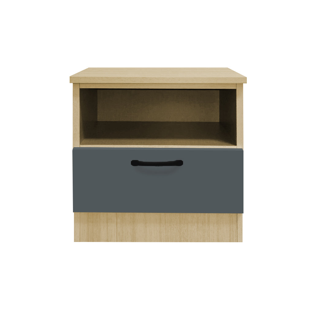 Bary Premium Bedside Table 1-Drawer Full Laminated Back Panel in 6 Colours