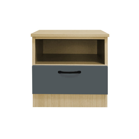 Image of Bary Premium Bedside Table 1-Drawer Full Laminated Back Panel in 6 Colours