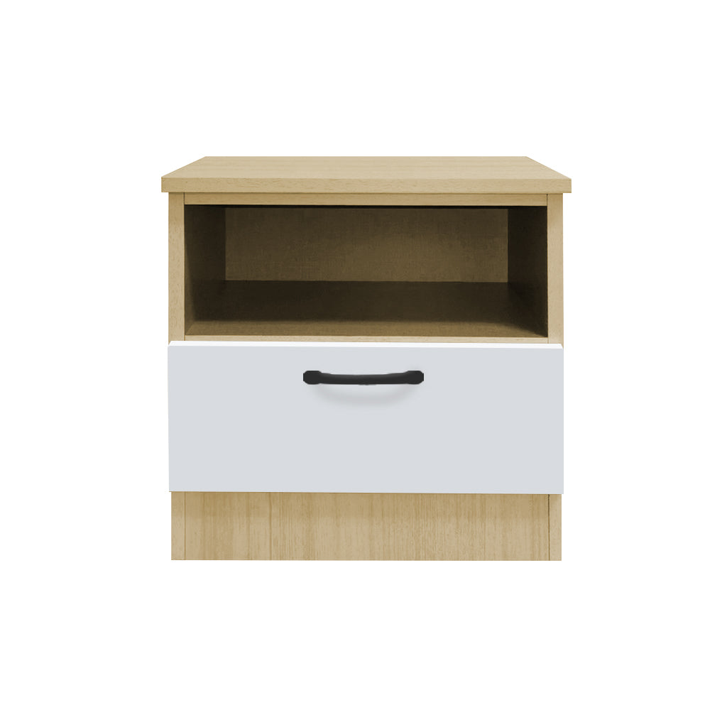 Bary Premium Bedside Table 1-Drawer Full Laminated Back Panel in 6 Colours