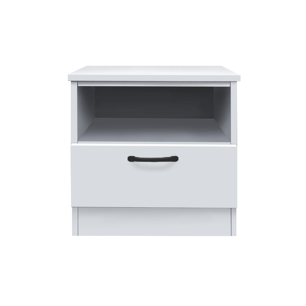 Bary Premium Bedside Table 1-Drawer Full Laminated Back Panel in 6 Colours