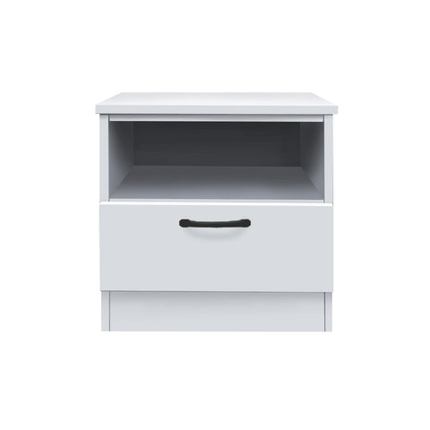 Image of Bary Premium Bedside Table 1-Drawer Full Laminated Back Panel in 6 Colours